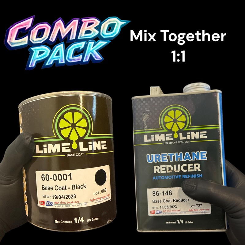LiME LiNE Automotive Basecoat with Urethane Reducer Quart Combo Pack