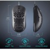 DIERYA M1SE Wired Gaming Mouse with Honeycomb Shell, 12800DPI Optical