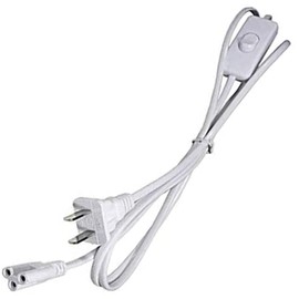 Traovien 2 Pack LED Wire Connector Power Cord with on/Off Plug for LED T5 T8 Light Tube Extension Cable Wire (1.5M/5Ft 3pin)