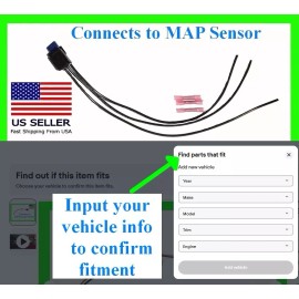 fits Ford MAP Manifold Pressure Sensor Connector Harness Wiring Plug Pigtail