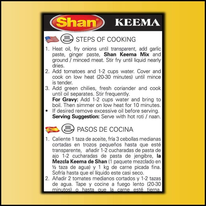 Shan - Keema Masala Seasoning Mix (50g) - Spice Packets