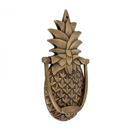 Renovators Supply Manufacturing Door Knockers for Front Door 8 in. Antique Brass Pineapple Shaped Door Knocker with Mounting Hardware