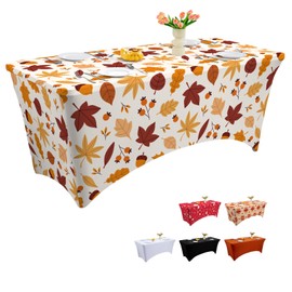 FUANGUI 5FT Fitted Tablecloths for Rectangle Tables,Stretch Spandex Table Cover Wrinkle Resistant Washable Table Cloths Protector for Party,Banquet,Massage Bed,Wedding,Birthday