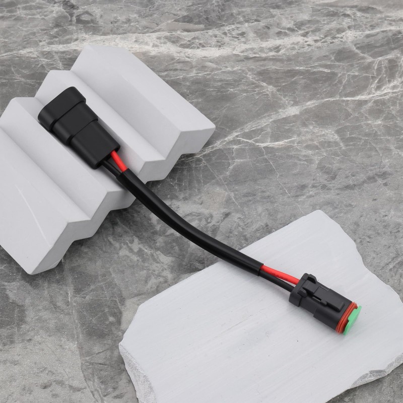 ECSiNG 2pcs 9006/HB4/9005/HB3 Male to 2-pin DTP Female Adapter for