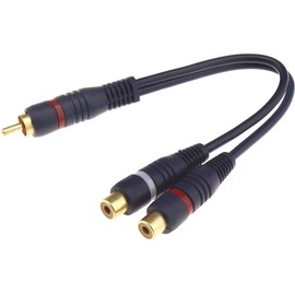 F Season 2pcs 1 RCA Male to 2 Phono Female Splitter Y Adapter Digital Audio Lead for Home Theater, HDTV 20cm