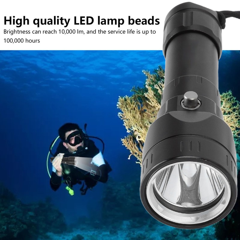 Waterproof Flashlight for Diving 5000LM P50 4 Lamp Beads 3