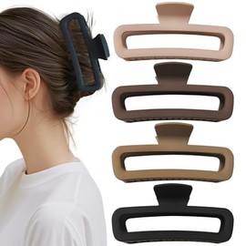 Pinzas Para El Pelo Irrompibles De 5 Pulgadas, Grandes, Antideslizantes, No Se Rompen Fácilmente, Cuadradas, Neutras, Para Mujeres Con Cabello Grueso,