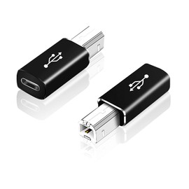 AreMe 2 Pack USB B to USB C Adapter, Type C Female to MIDI Converter Compatible with Printer, Electric Piano, Laptops and More Type-C Devices