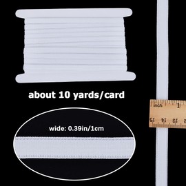 GORGECRAFT 10 Yards 10mm Wide Non-Slip Elastic Ribbon Silicone Elastic Gripper Band Stretch Rubbers Elastic Belt for DIY Garment Sewing Crafts Sports Shorts Accessories, White
