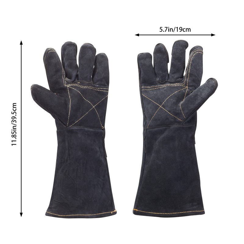 Sporting Style Animal Handling Gloves Bite Proof Reinforced Leather for