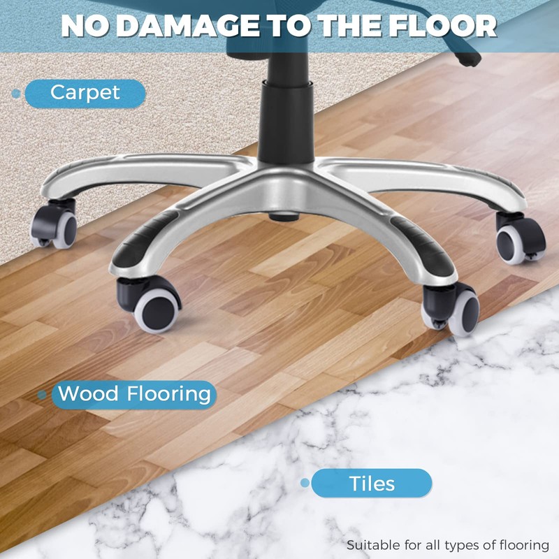 GWHOLE 5PCS Office Chiar Casters Wheels 10mm Pin 50mm Roll