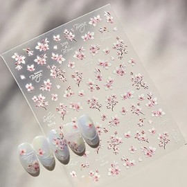 Nail art cherry blossom emboss sticker suitable for spring - WFHTRM8 / 네일아트 살랑살랑 봄에 어울리는 벚꽃 엠보 스티커-WFHTRM8