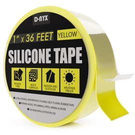 D-NYX Magic Self Fusion Grip Tape - Red Silicone Rubber Wrap for Pull Up Bars, Barbells, Dumbbells, Sports and Gym Equipment, and Tools, Baseball Bat Grip Tape (Yellow, 36 Feet)