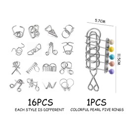 CVFRTT 17 Pieces Of Ring-Unlocking Toys, Children'S Educational Games, Creative Intelligence Games, Metal Ring Toys, Parent-Child Interactive Games