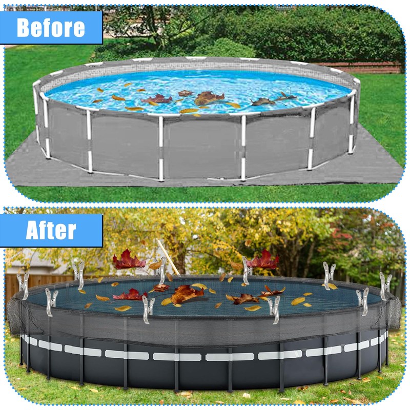 24 Feet Round Pool Leaf Net Cover for Above Ground