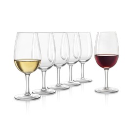 Final Touch ISO INAO Wine Tasting Glasses Set of 6 - Lead-Free Crystal for Red, White, Sparkling, Rosé - 7¼ oz Capacity - Ideal for Wine Tastings and Events (WGT406)