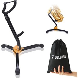 CYSFETENA Faltbarer saxophonständer,Verstellbar Robustes Metall saxophone stand,Rutschfest Kompakt and Tragbar, Ideal saxophon zubehör,Platzsparend mit Sicherungsstift