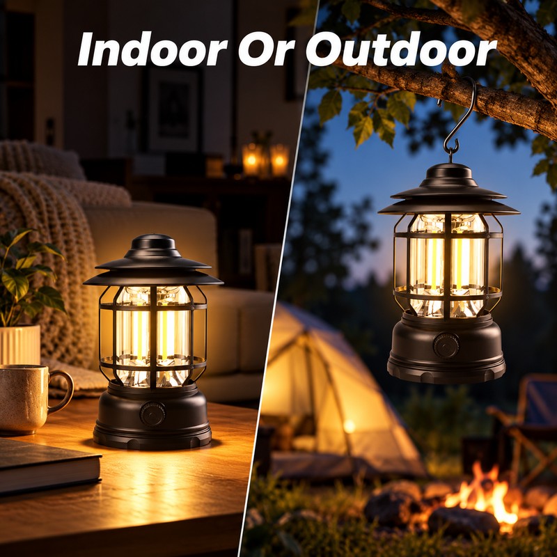 Rechargeable Camping Lantern – Stepless Dimming COB Portable LED Light