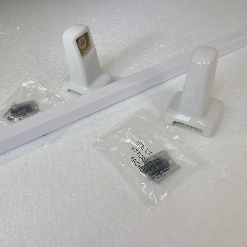 Mid Century Modern Vintage White Ceramic Towel Bar Rod Rack