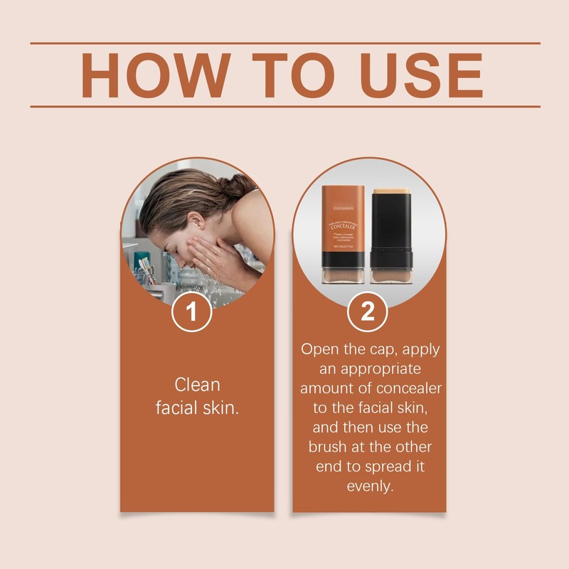 Stick Foundation, Contour Stick Foundation, with Brush, Coverage Foundation, Creamy