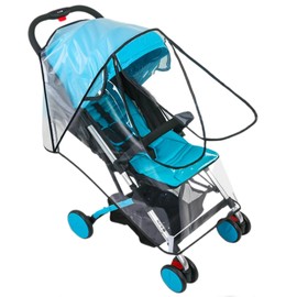 Universal Rain Cover Pushchair Stroller Large Raincover Buggy Pram with Zipper Waterproof Durable Transparent Baby Stroller Carrycots Weather Shield Fit Most Strollers