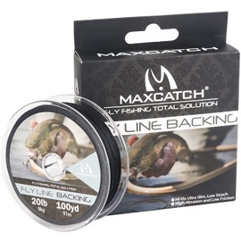 MAXIMUMCATCH Fly Fishing Backing Fly Fishing Braided Nylon Cords 20/30 lb,100/300 yards (20 lb 300 yds, Black)