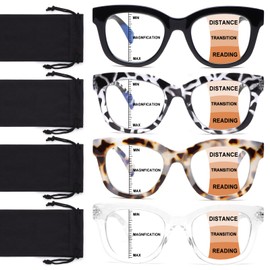 CHOFILORD Progressive Multifocus Reading Glasses for Women Men Blue Light Blocking Computer No Line Multifocal Readers (A1 Multicolor, 1.5, Diopters)