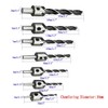Woodworking Drilling or Chamfer tool,8PCS 5/8" 1/2" 3/8" 1/4" Wood