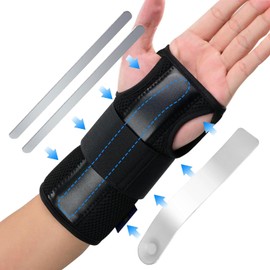 UZSUZZ Wrist Support Splint Brace, Adjustable Carpal Tunnel Wrist Support Brace with Metal Splints, Right & Left Wrist Support Brace Relieves Arthritis Pain, Tendonitis, Sprains, Sports for Men Women