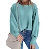 Nirovien Womens Oversized Crewneck Sweatshirt Side Slit Long Sleeve Pullover