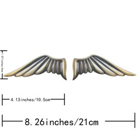 OnlyYou.X New Angel Wings Emblems for Car Motocycle Left and Right Angel Wings Badge Decal Ornaments 2 Pieces of Bronze Stickers of Made of Metal