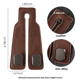KINIVA Car Seat Headrest Storage Hooks, Set of 2, Suede PU Leather, Double Hooks (06-Coffee)