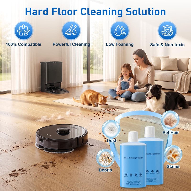 2-Pack Floor Cleaning Solution Compatible with Roborock Saros S8 S7