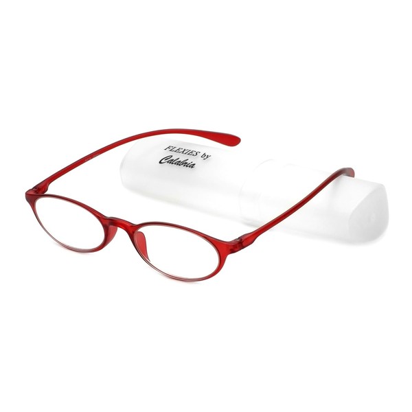 Calabria 719 Flexie Oval Flexible Reading Glasses +1.25 Red Men