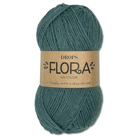 Frida's Wollhaus Drops 50 g Flora Plain Knitting Crochet Virgin Wool Oeko-Tex Alpaca Felting 17 Colours (Plain 23 | Nebelwald)