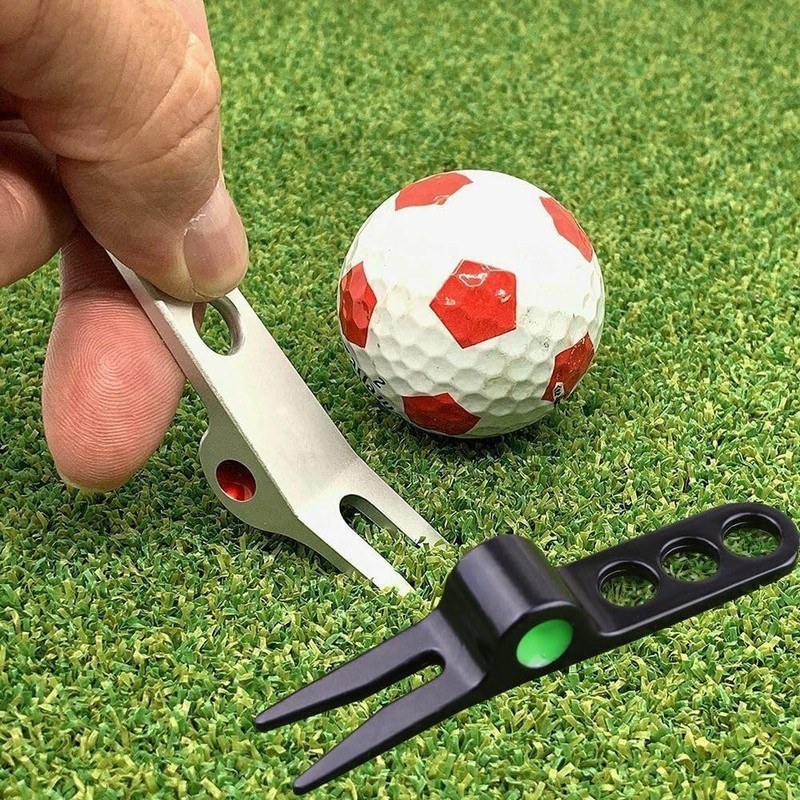 Hehglng 1Pc Silver Golf Ball Fork Pivot Divot Repair Tool