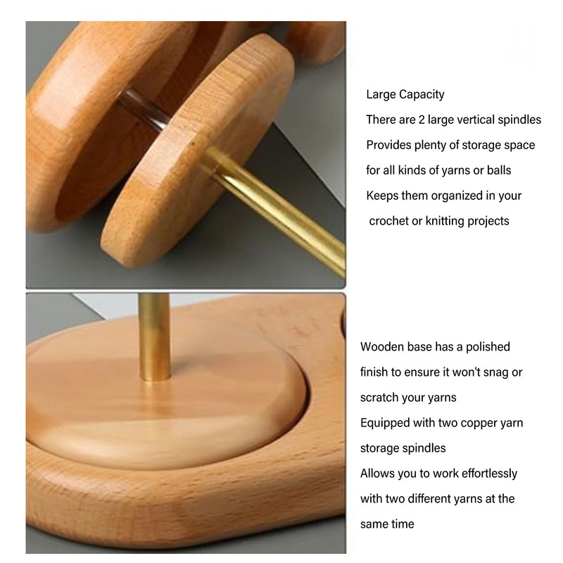 Double Yarn Holder Detachable Rotatable Large Capacity Yarn Ball Stand