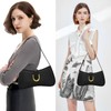Shoulder Bag for Women Y2K Trendy Underarm Purse， Vegan Leather