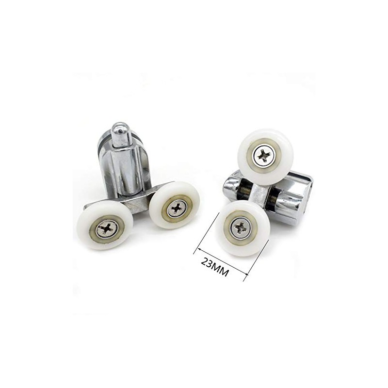 Shower Door Fixing Pulleys in Chrome - Top & Bottom
