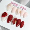 Plain sealing handmade nail tips, fall/winter - white / 플레인