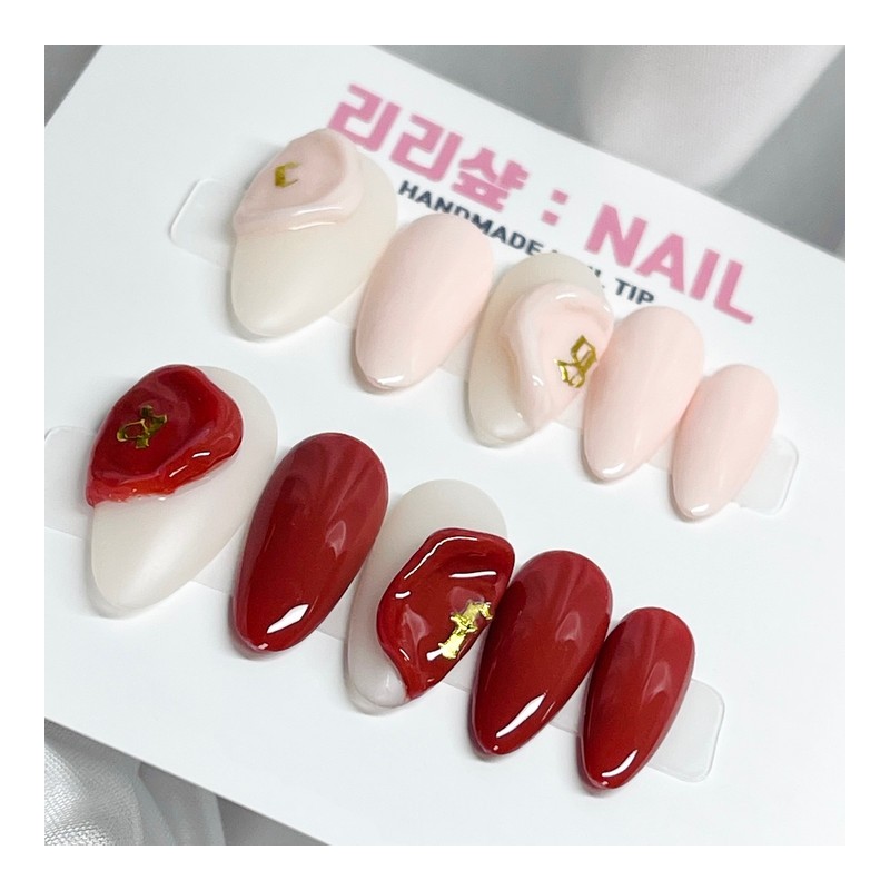 Plain sealing handmade nail tips, fall/winter - white / 플레인