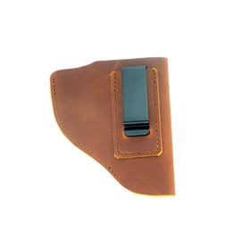 YIYUS Leather IWB Holster, Fits Most J Frame Revolvers - Ruger SP101 LCR/Smith and Wesson Bodyguard/Taurus 50 85 / Charter Arms & Most .38 Special Type Holsters Guns Brown