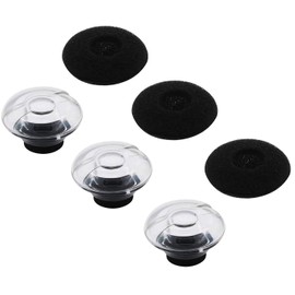 Jnsa Eartips Replacement Ear Tips Kits Earpads Foam Set Cushion Compatible with Plantronics Voyager Legend, 5200, 5220, 5210 Series Headphone, Eartip with Foam Cover 3 Sets, Large Size,Clear