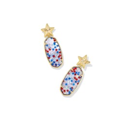 Kendra Scott Womens Elle Star Drop Earrings Gold Red White Blue Star Illusion One Size One Size