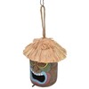 Hand Made Birdhouse Covered Resin Bird Feeder for Home Garden