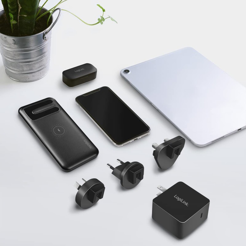 LogiLink GaN (Gallium Nitride) USB Fast Charge Travel Adapter 65W