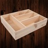 Wooden Unpainted 4 Compartment Cutlery Tray Utensil Sorter Drawer |