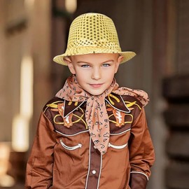 Buywis Sequin Fedora Hat for Kids Glitter Jazz Cap for Boys Girls Shiny Disco Hat Gold