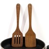 Pack of 2 Wooden Spatulas - Solid Wood Turner with