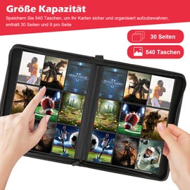 Trading Card Album 540 Cards, Card Scrapbook 30 Pages Per 18 Pocket, Trading Cards Book Folder Folder Compatibility TCG Yugioh etc. Red